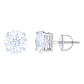 10 kt Gold Earrings 8 mm With Moissanite Ctw 4.00